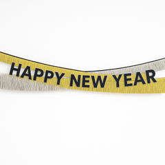 "Happy New Year" Tinsel Garland Banner Kit, 3-Piece Set