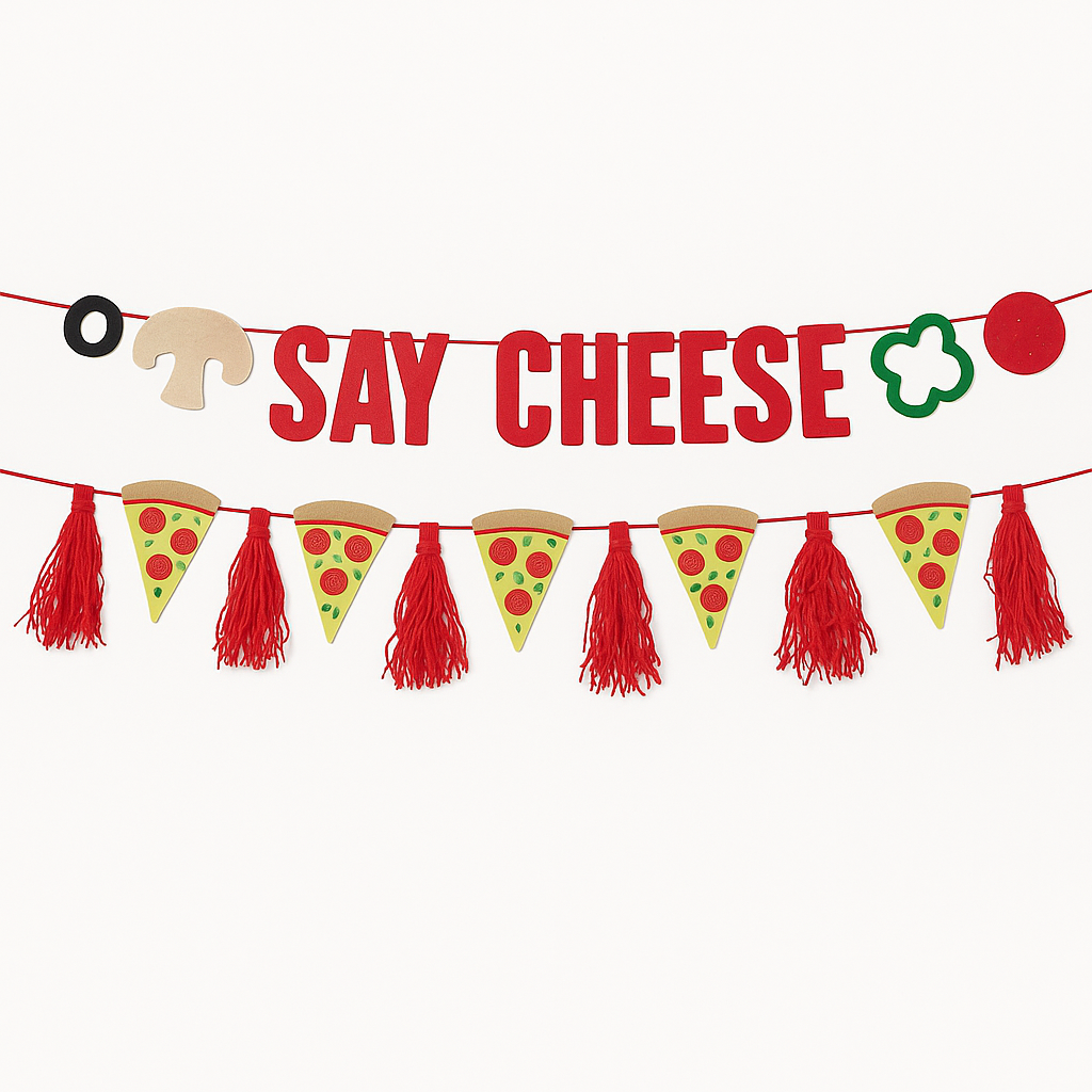 Pizzeria Felt Pennant Banner Set, 2-Pack