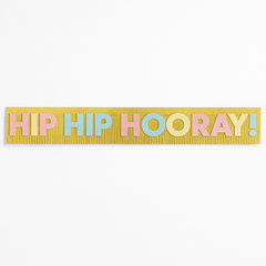 "Hip Hip Hooray" Glitter Fringe Birthday Banner, Gold, 10-ft