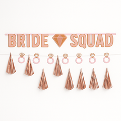 Blush Rose Gold "Bride Squad" Wedding Banner Kit