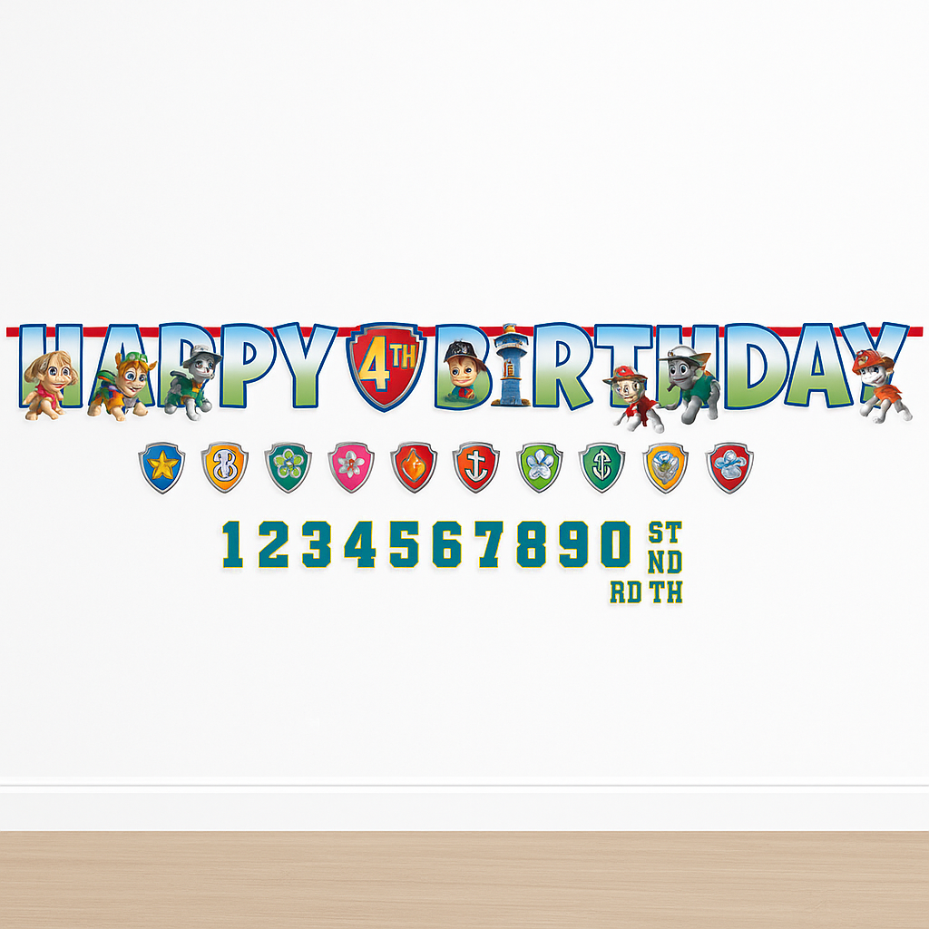 Personalized PAW Patrol Jumbo Birthday Banner