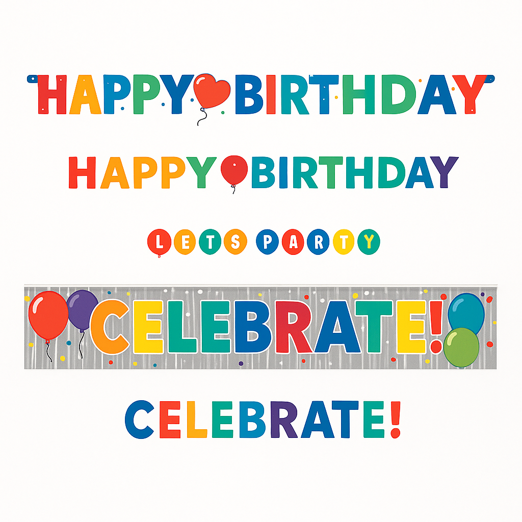 Vibrant Birthday Celebration Banner Set
