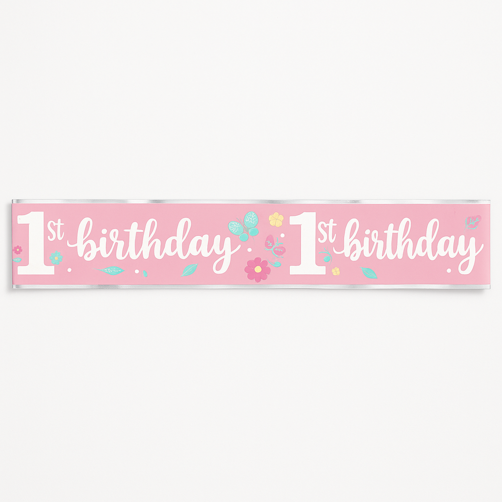 Butterfly Garden 1st Birthday Banner