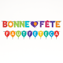 Multi-Coloured "Bonne F√™te" French Birthday Banner Kit