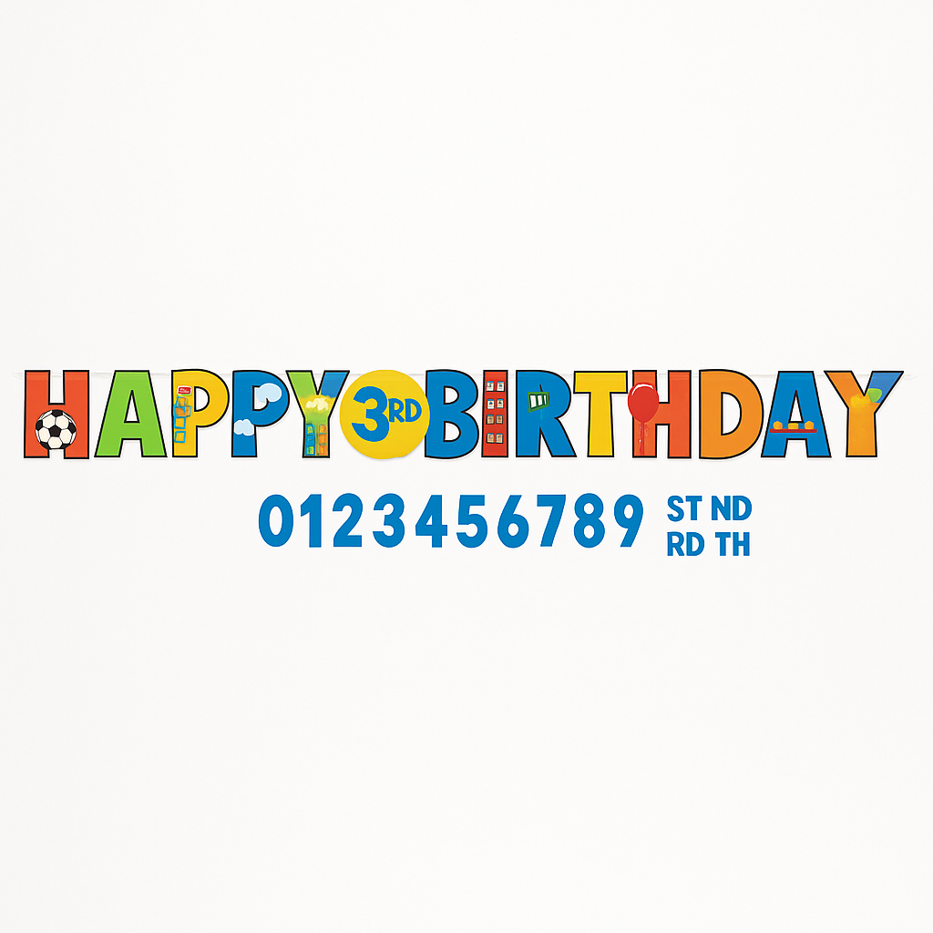 Party Town Jumbo Gaming Birthday Banner Kit