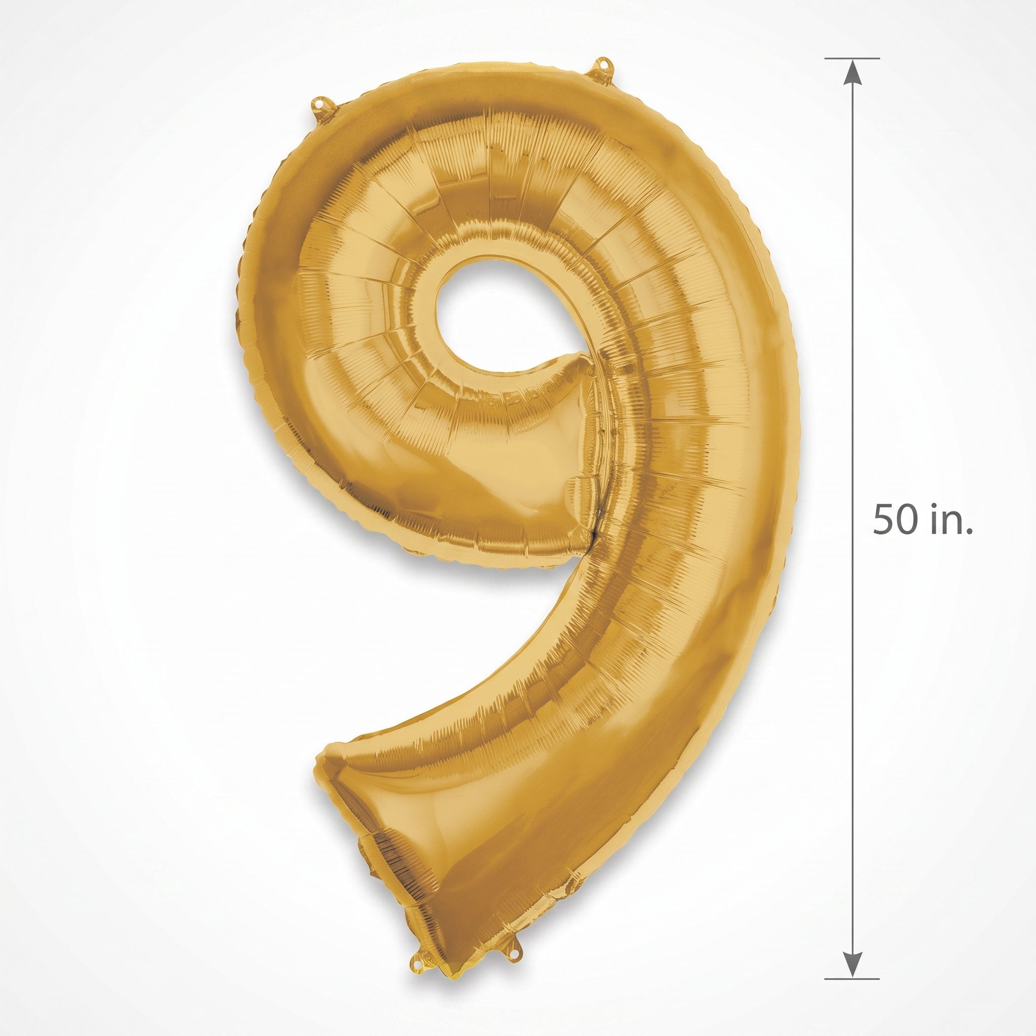 Giant 50" Gold Number 9 Foil Balloon - Metallic Celebration Decor