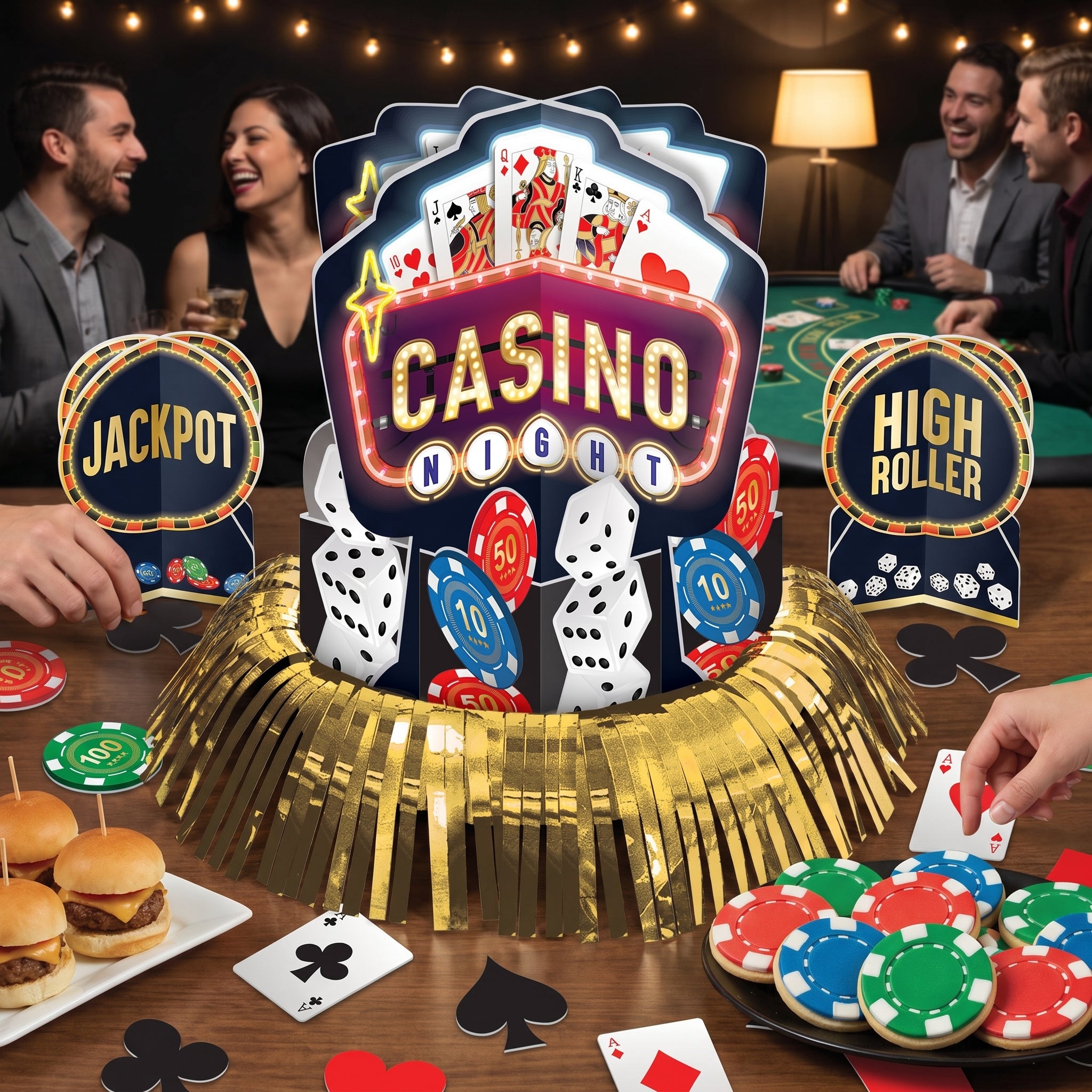 Roll the Dice Casino Table Decorating Kit - 23 Pieces