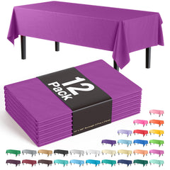 Magenta Plastic Table Covers | 12 Pack - 54 In. x 108 In.