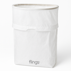 White Pop-Up Fling Bin - 13 Gallon Reusable Trash Solution