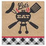 Summer BBQ Black Gingham Lunch Napkins - 6.5 In. x 6.5 In. - 40 Pack