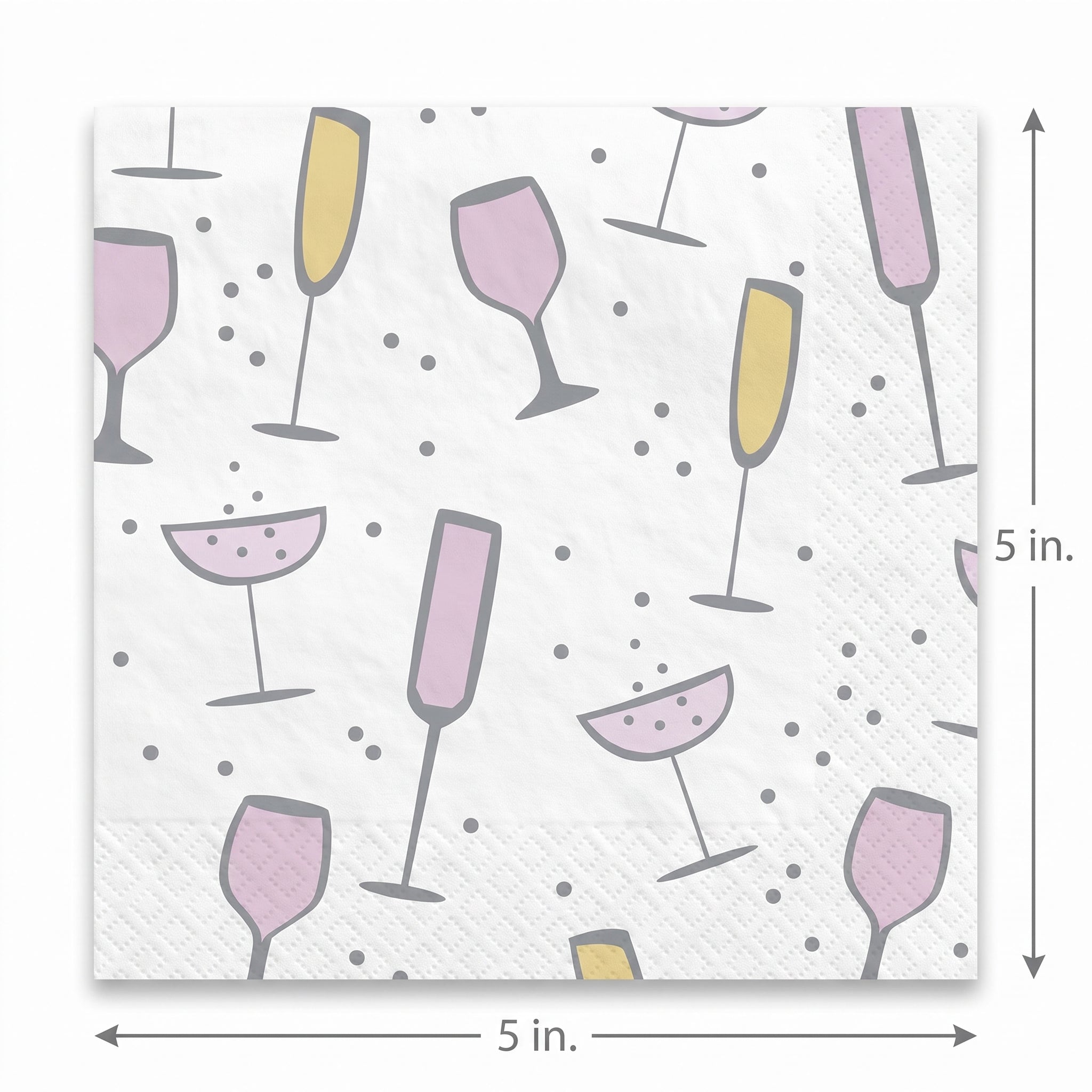 Elegant Cocktail Beverage Napkins - 5 In. X 5 In.