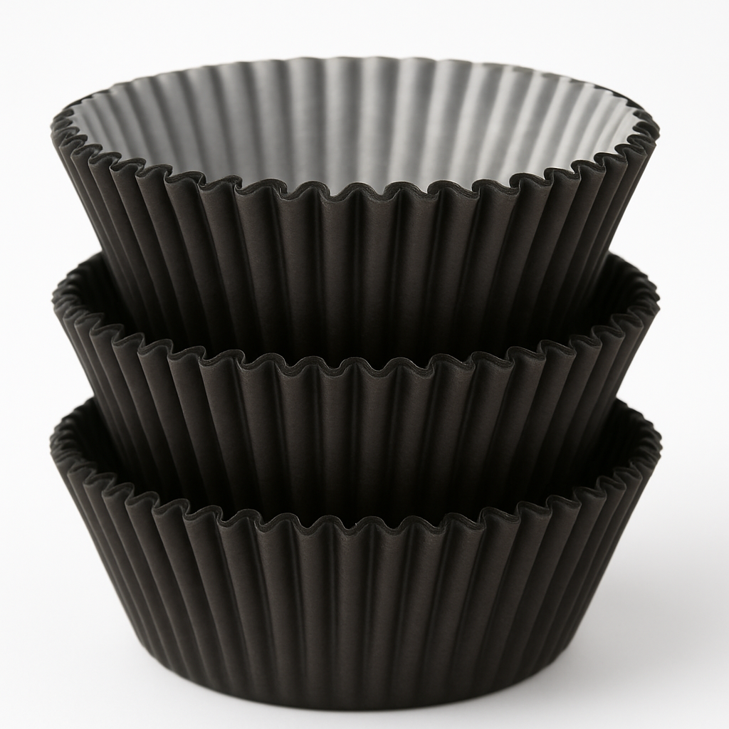 Classic Black Baking Cups - 75 Pack, 2-Inch