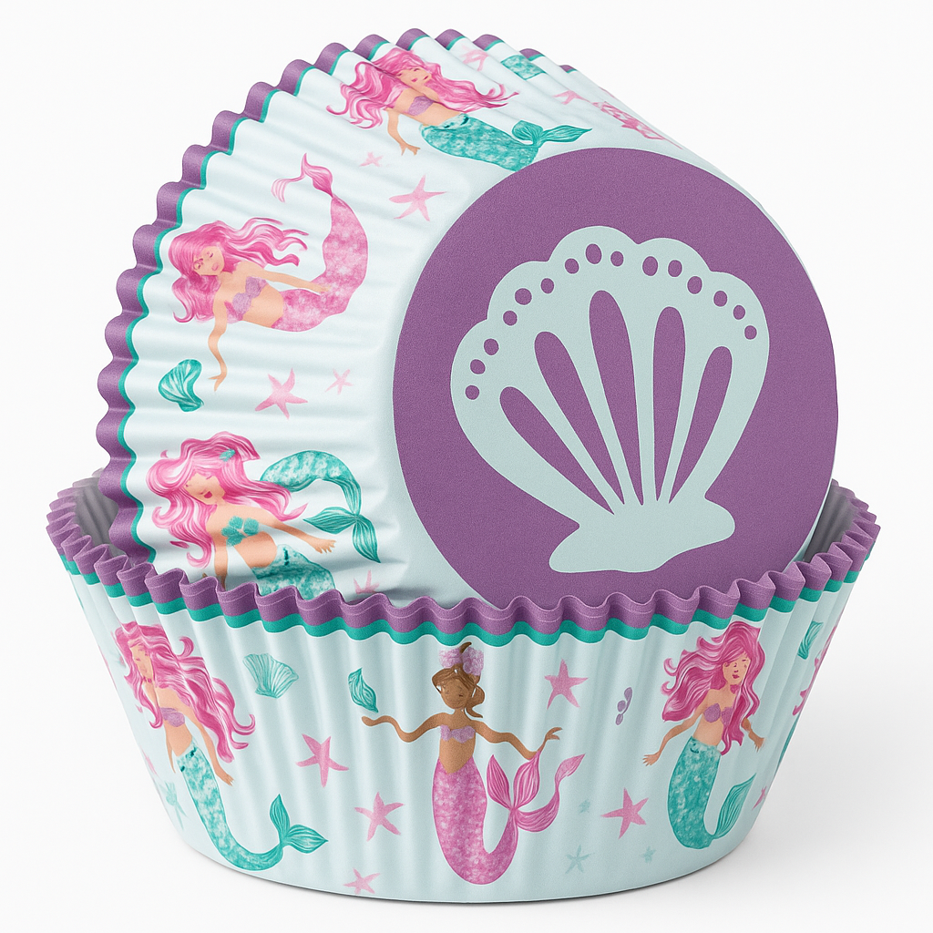 Mermaid Fantasy Baking Cups, 2-Inch, 48-Count