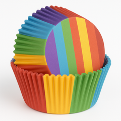 Rainbow Stripe Cupcake Baking Cups