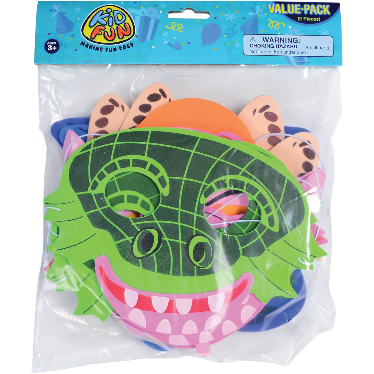 Dino Foam Masks - 12 Count