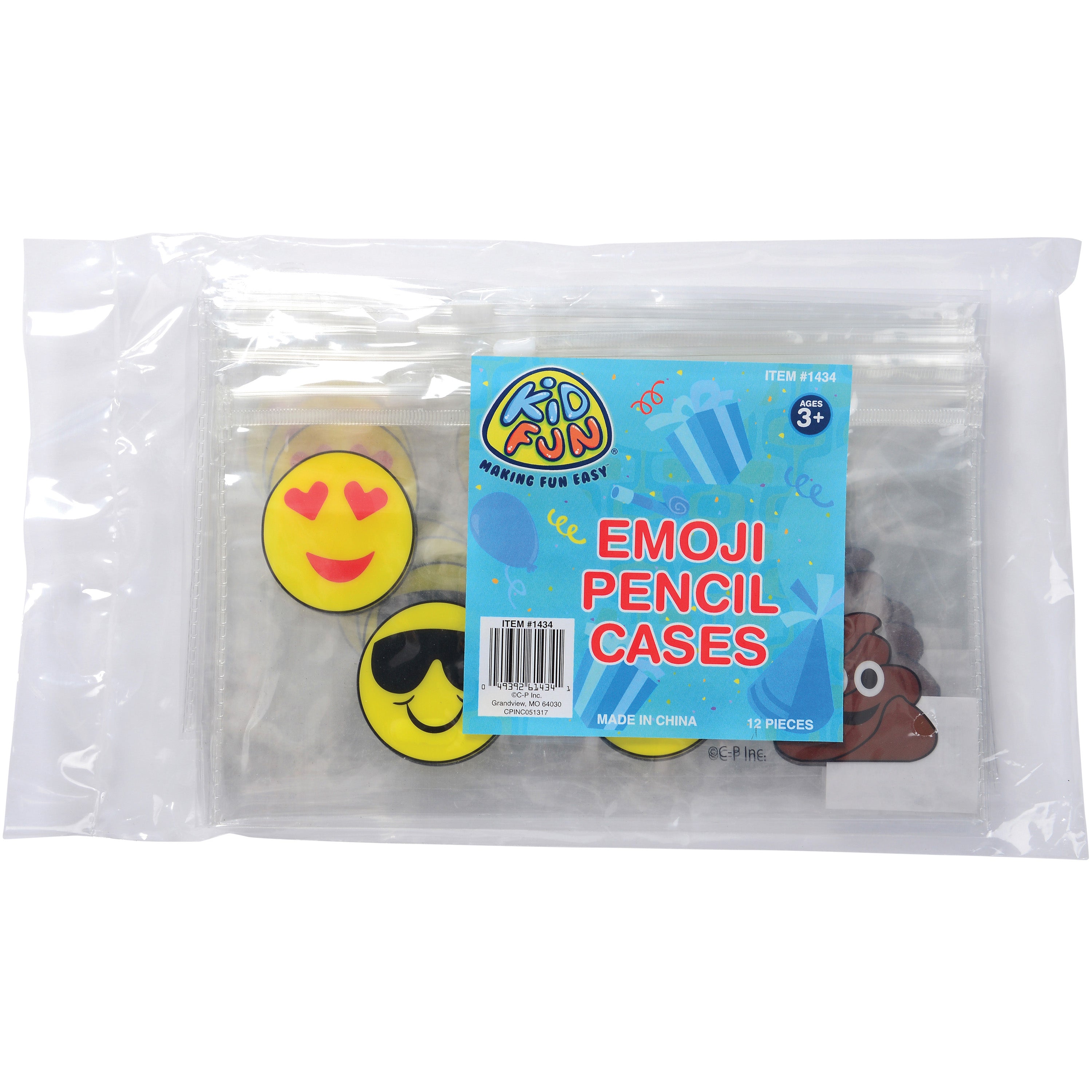 Emoji Pencil Cases - 12 Count
