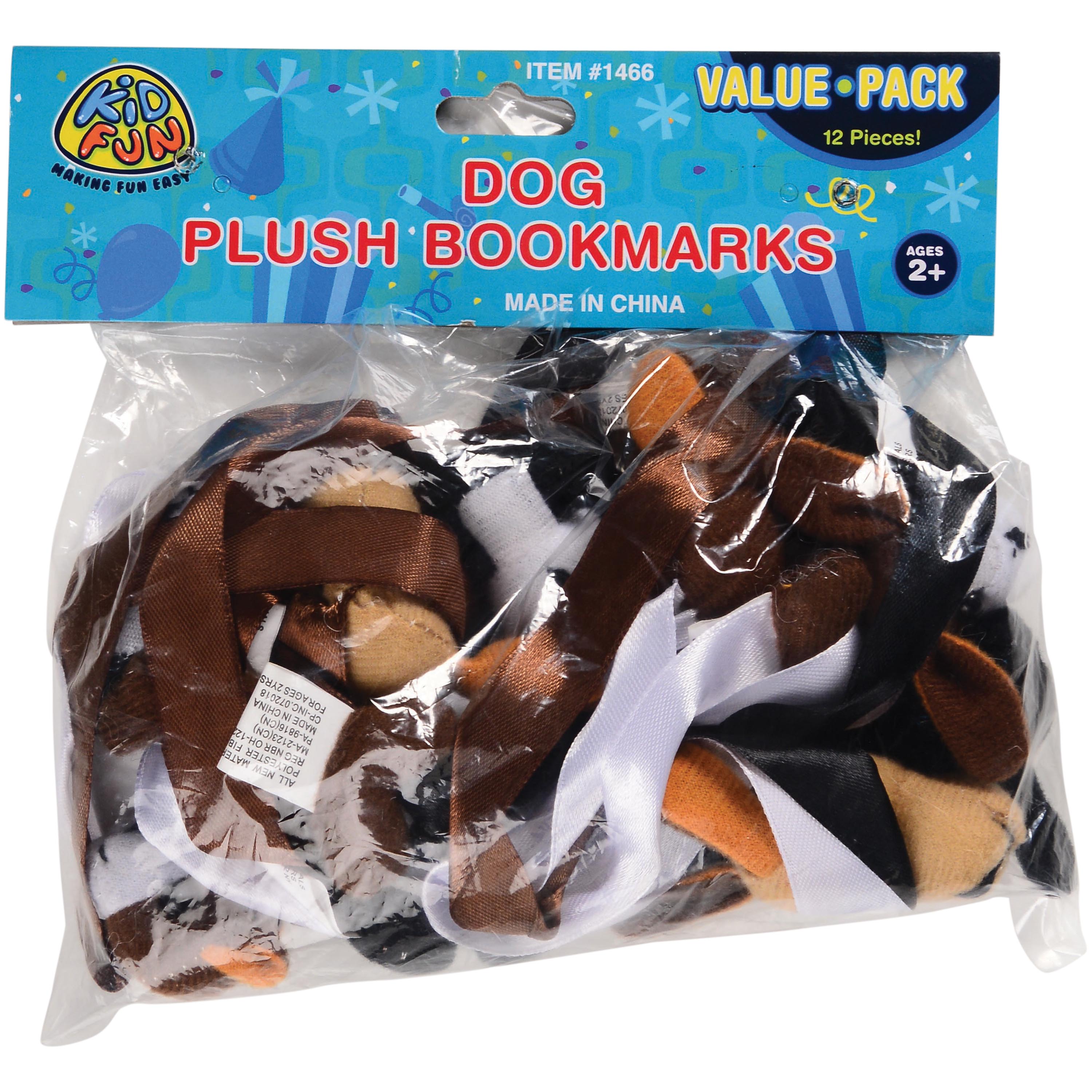 Dog Plush Bookmarks - 12 Count