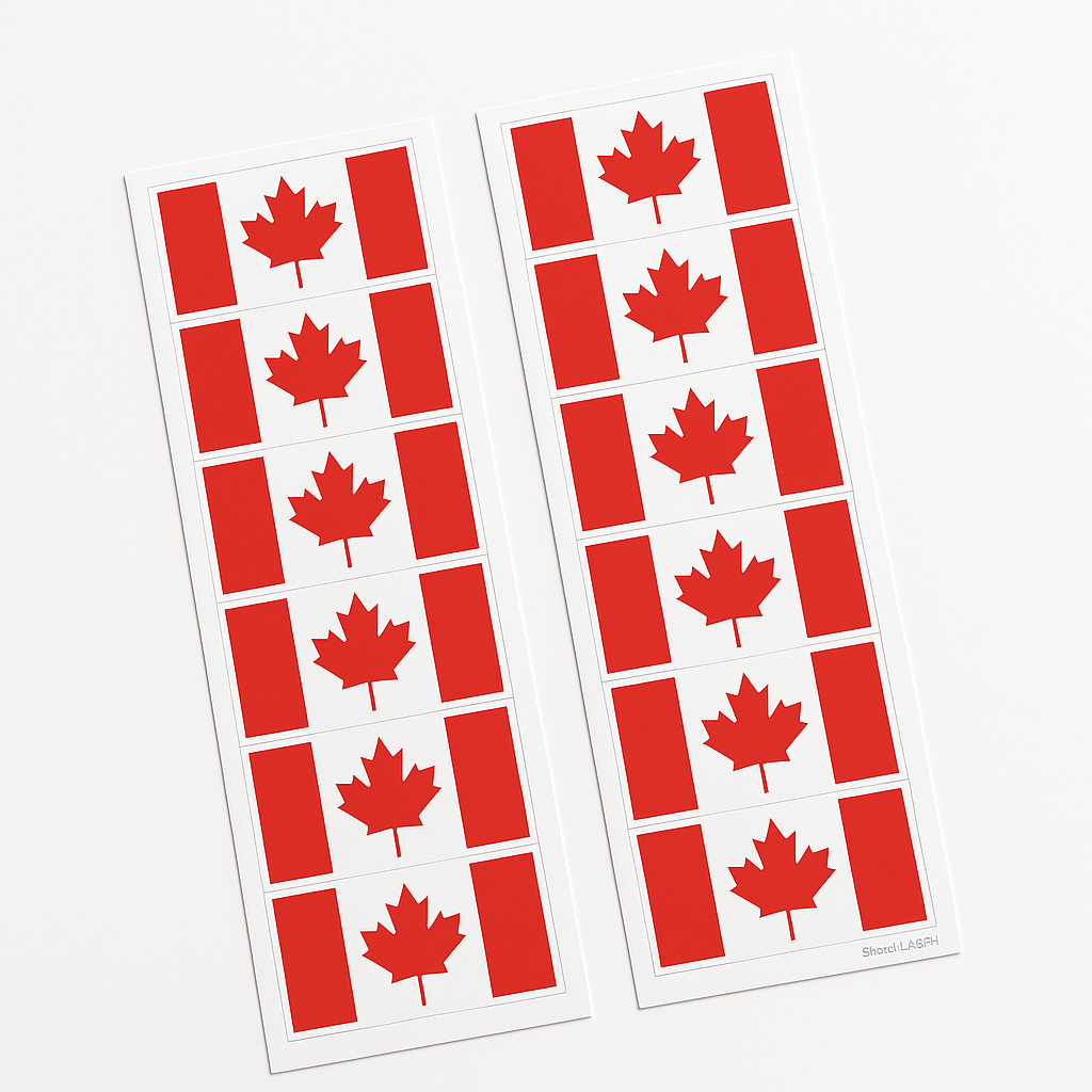 Canadian Flag Sticker Pack - 8 Sheets
