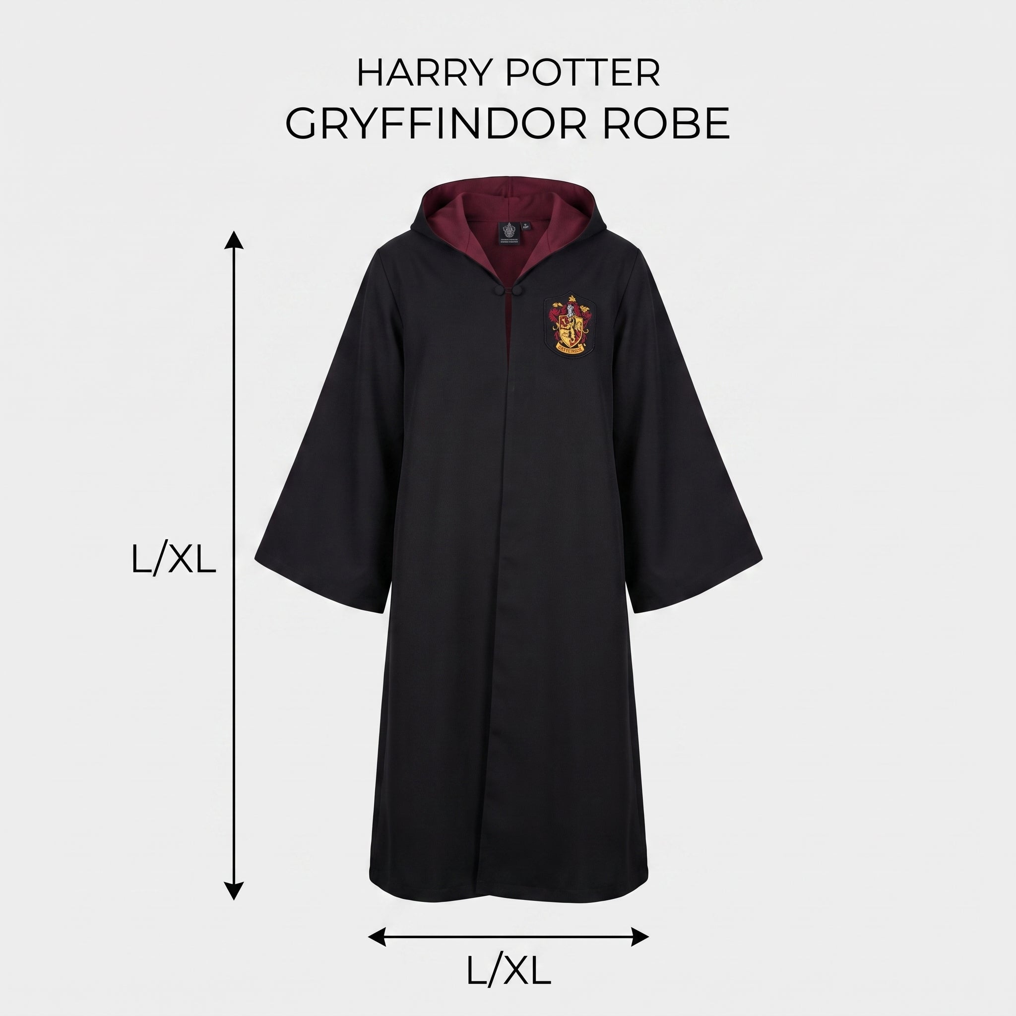 Kids' Gryffindor Robe with Hood and Crest, Harry Potter Costume Accessory - Child L/XL