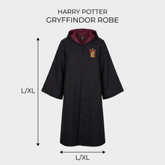 Kids' Gryffindor Robe with Hood and Crest, Harry Potter Costume Accessory - Child L/XL
