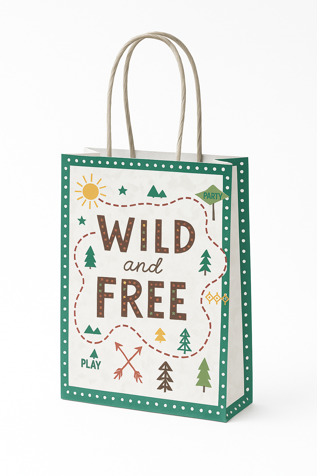 Wilderness Adventure Paper Kraft Loot Bags - 8 Pack for Baby's First Birthday