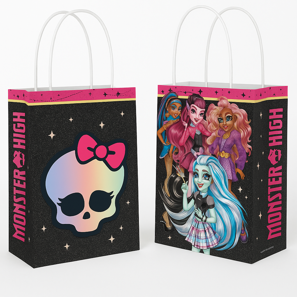 Monster High Kraft Gift Bag for Kids Birthday