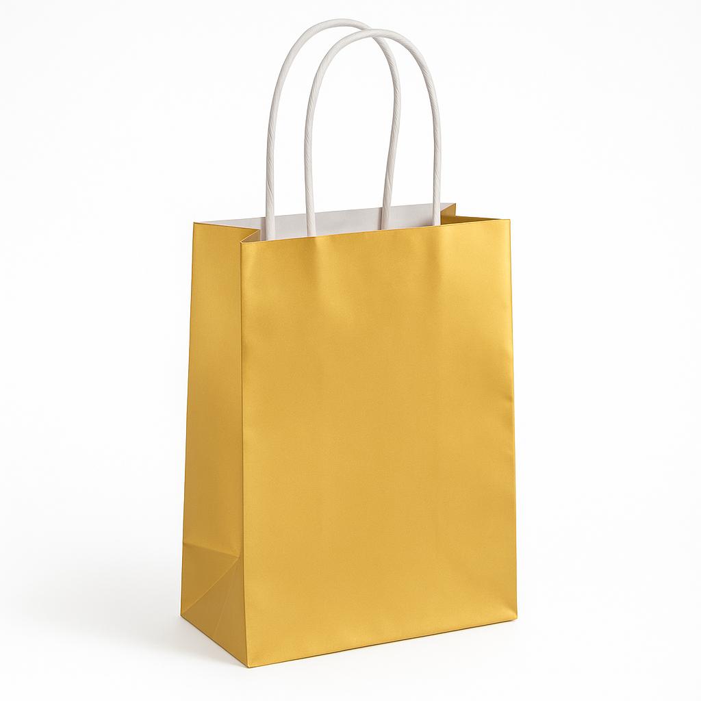 Extra Small Gold Paper Gift Bag - Perfect for Any Occasion