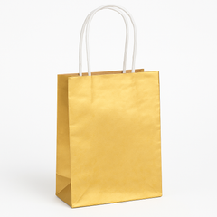 Metallic Gold Mini Kraft Gift Bag with Handles