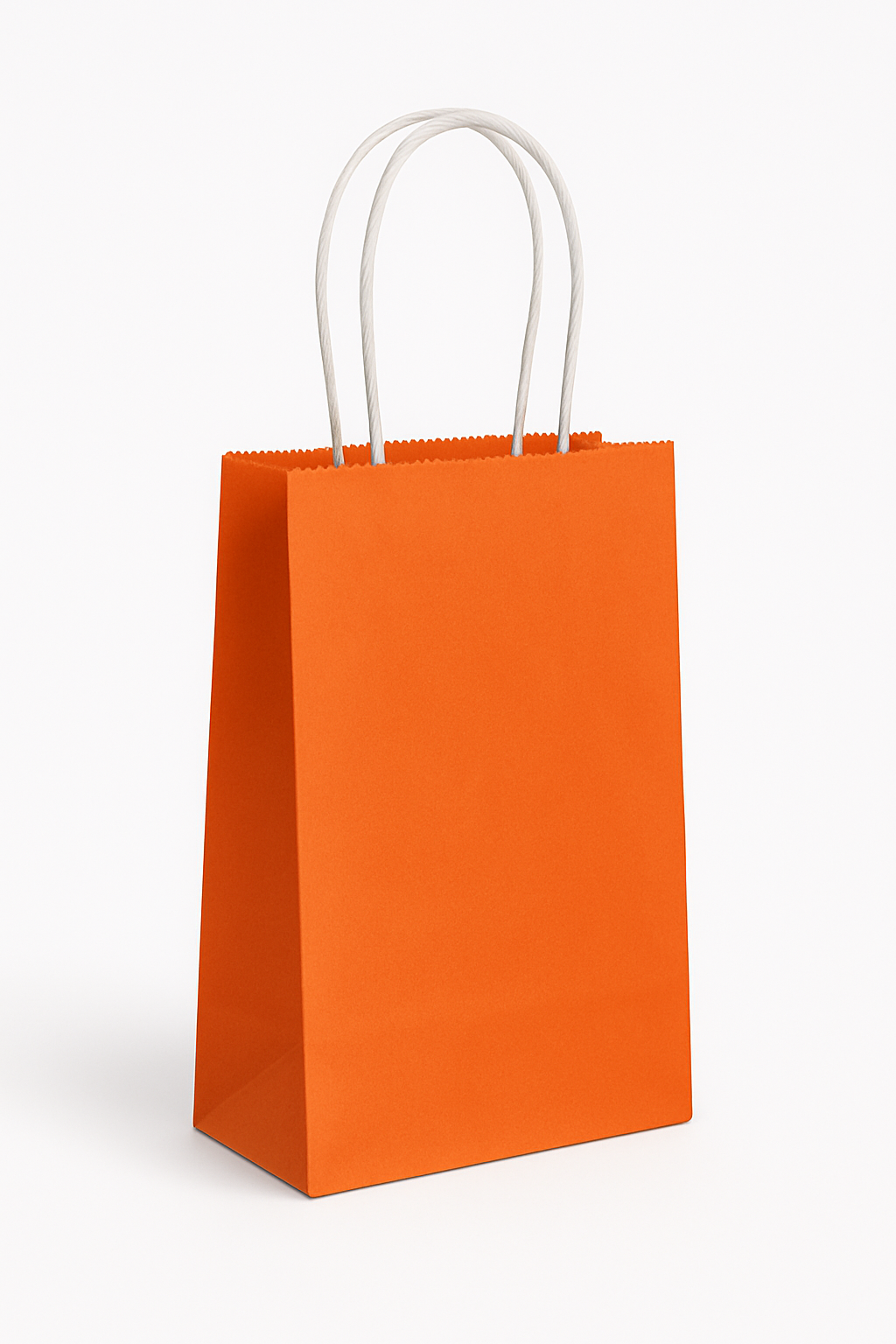 Vibrant Orange Kraft Paper Gift Bag
