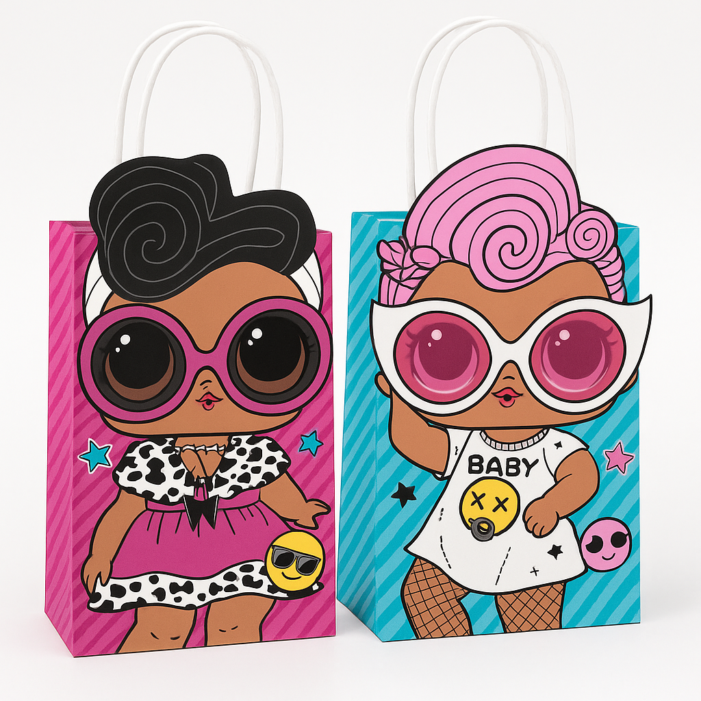 LOL Surprise! Create Your Own Customizable Kraft Gift Bags, 8 Pack