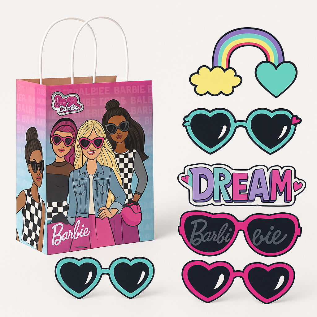 Barbie Dream Together Create Your Own Kraft Gift Bags, 8-Pack