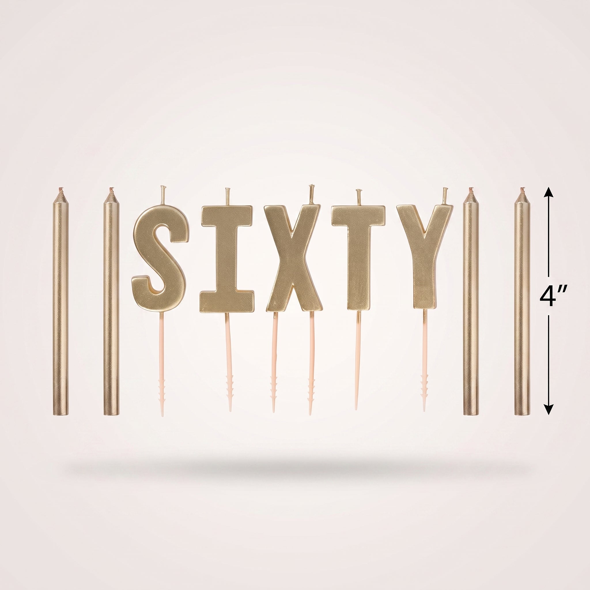 Golden Age 60th Birthday Candle Pick Set