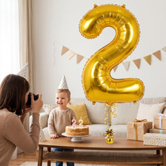 Giant Gold Number 2 Foil Balloon