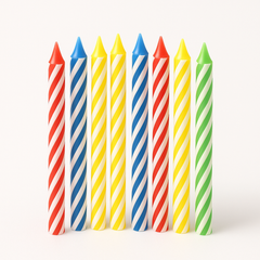 Vibrant Spiral Birthday Candles - Multicolor Set