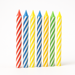 Assorted Spiral Birthday Candles - Vibrant Primary Colors