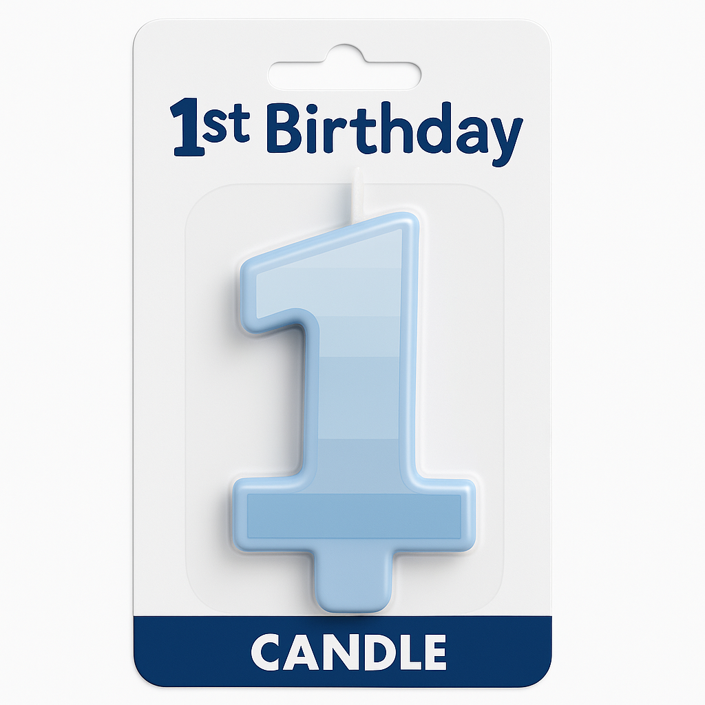Boys' 1st Birthday Gradient Number Candle