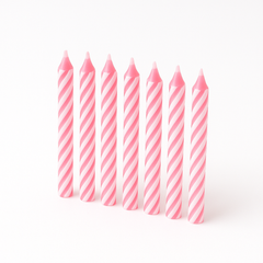 Pretty Pink Candy Stripe Birthday Candles