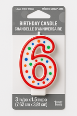 Colorful Polka Dot Number 7 Birthday Candle