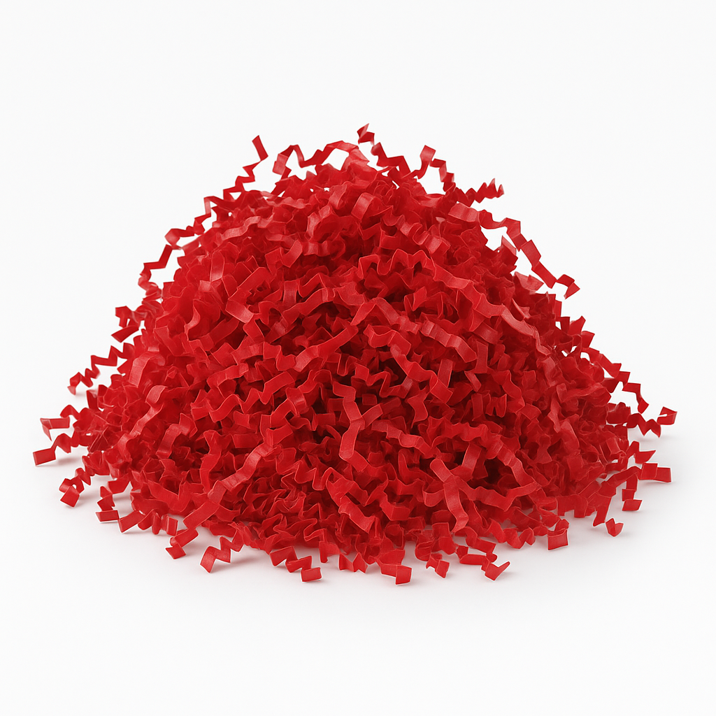 Vibrant Red Crinkle Shred Paper for Gift Wrapping