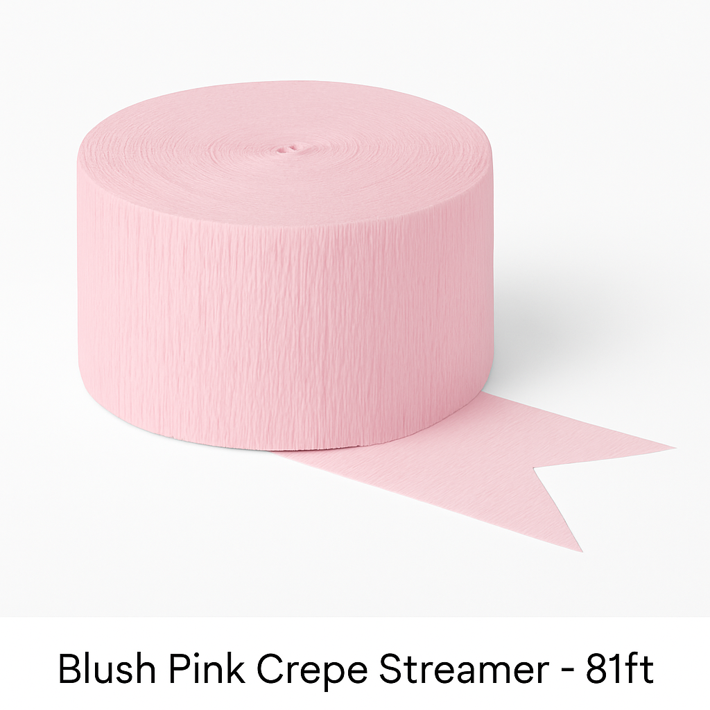 Blush Pink Crepe Streamer - 81ft