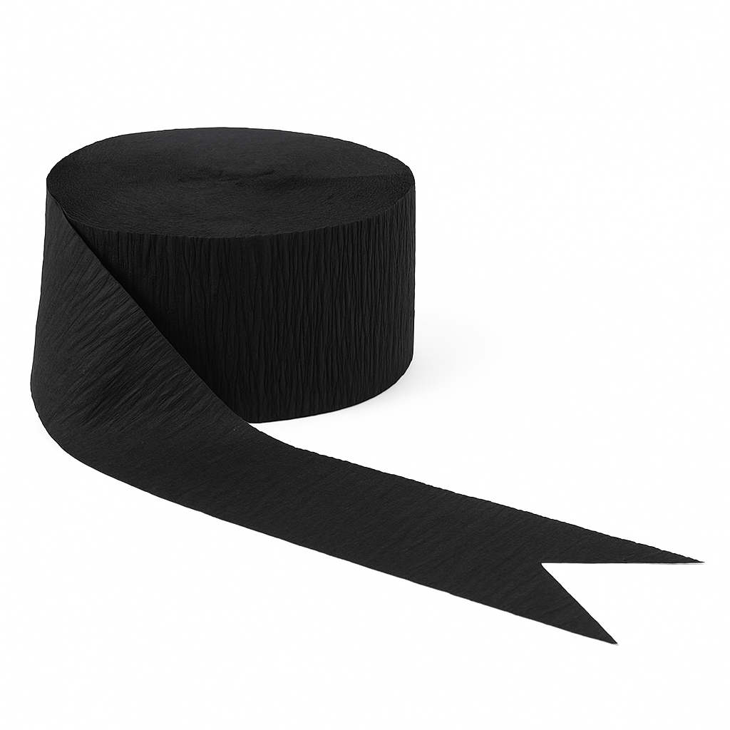 Classic Black Crepe Streamer - 81ft