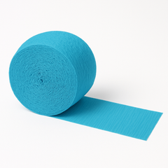 Vibrant Caribbean Blue Crepe Streamer - 81 Feet