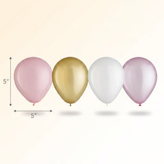 Pastel Pink Latex Balloon Assortment, 5-Inch, 25-Pack