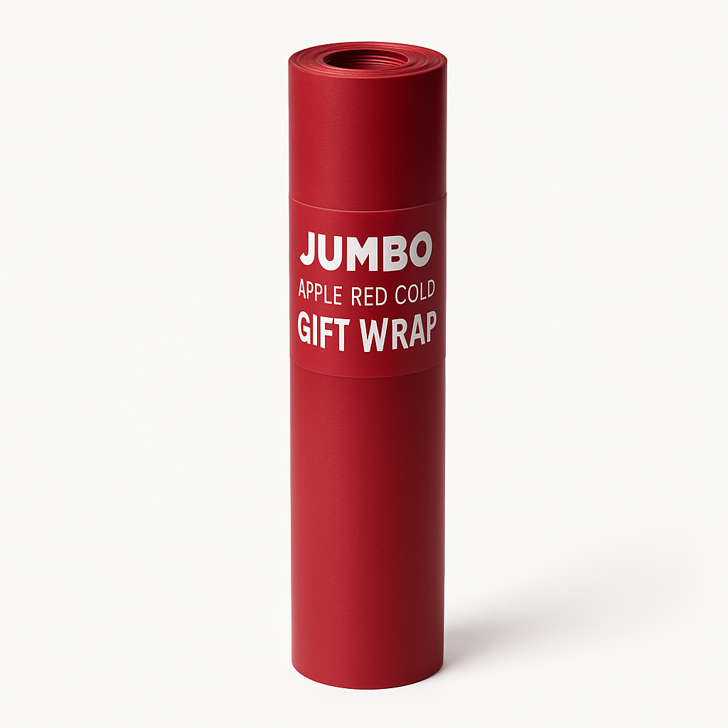 Jumbo Apple Red Solid Gift Wrap