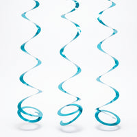 Caribbean Blue Swirl Decorations, 22-Inch, 3-Pack