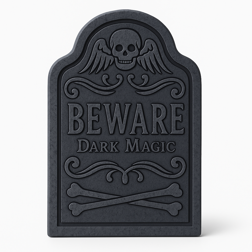 "Beware Dark Magic" Small Tombstone Decoration