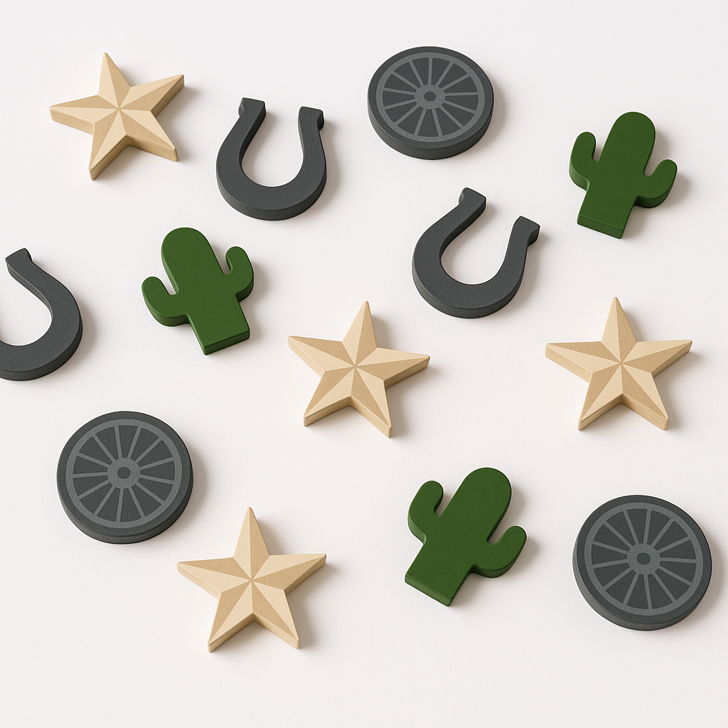 Western Table Scatter Decorations, Wood, 12-Piece Set