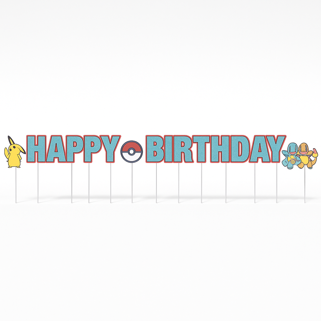 Pokemon "Happy Birthday" Yard Stake Decorations