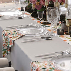 7.5 In. Clear/Silver Petal Plates | 120 Count