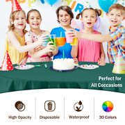 Premium Round Dark Green Plastic Table Cover - 84 in. | Case of 96